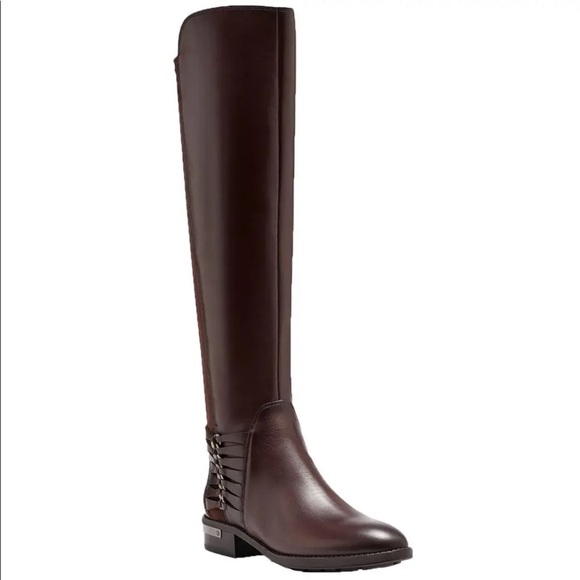Vince Camuto Prolanda Women's Leather Tall Strappy Knee High Riding Boots 6M